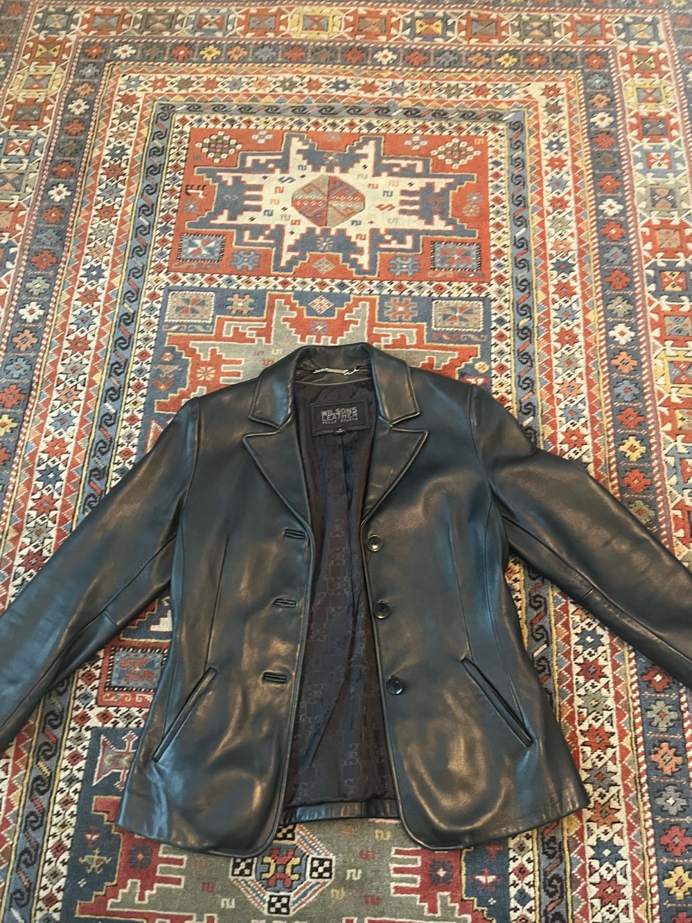 Wilsons Leather Blazer Pelle Studio black jacket MINT!
